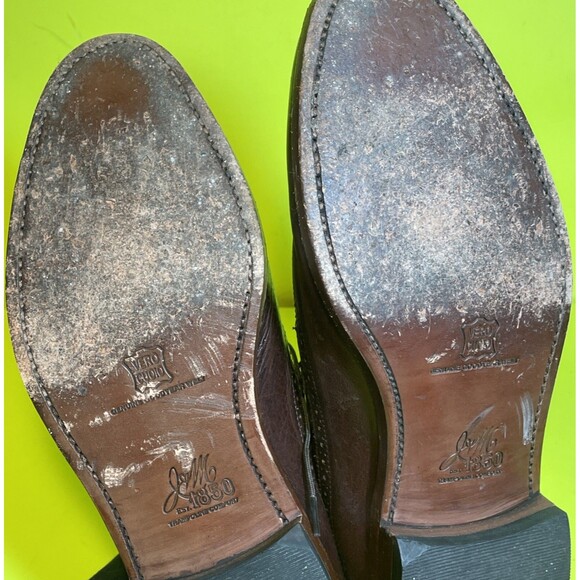 J & M 1850 Mens 10 Brown Wingtip  Shoes Made In India GUC main image 4